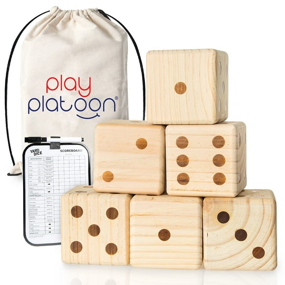 Play Platoon Lawn Dice - Giant Wooden Yard Dice Game For Playing Endless Outdoor Games