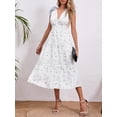 thumbnail image 3 of Vestido largo sin mangas con cuello en V floral de verano para mujer, 3 of 6