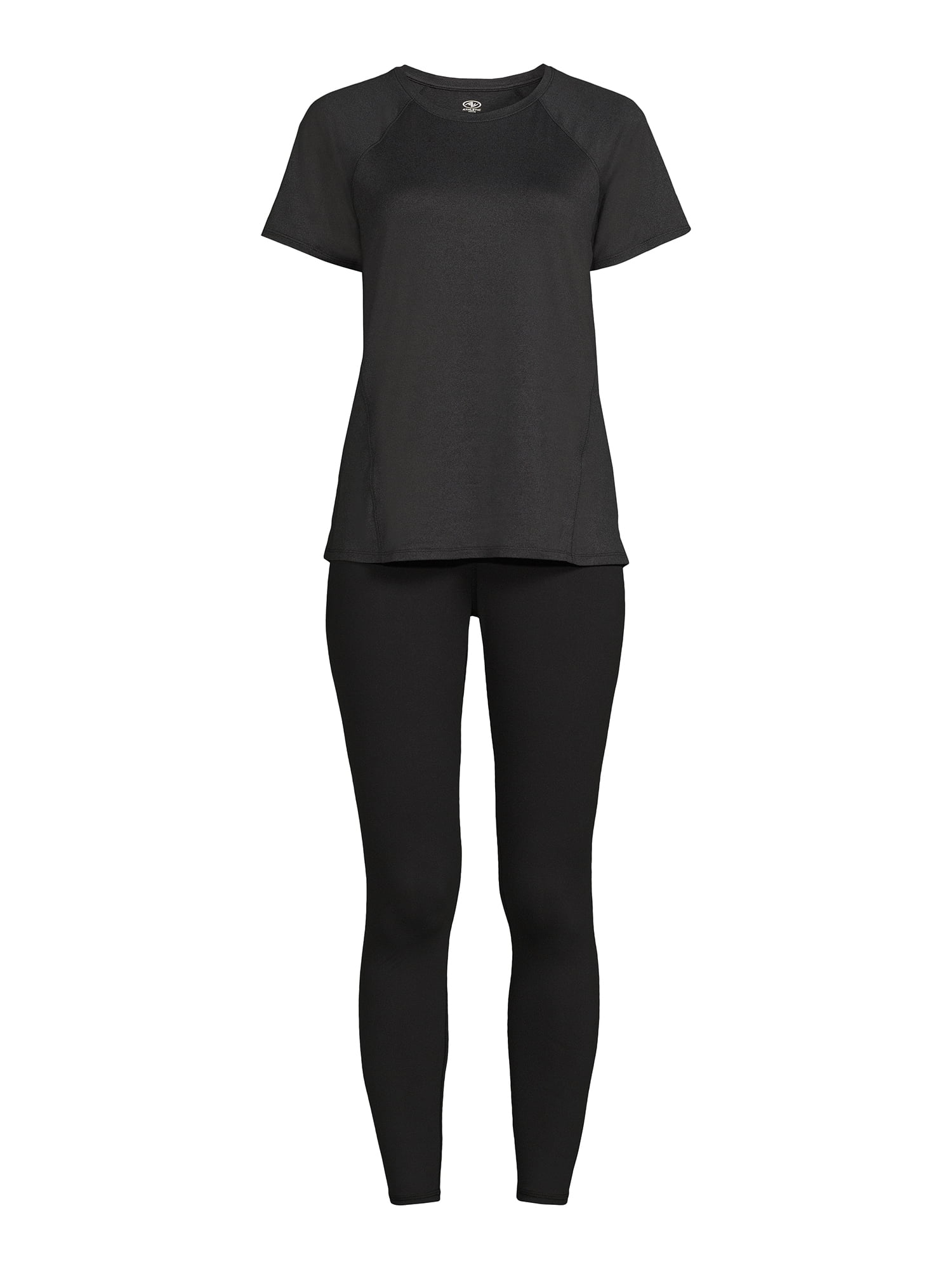 Athletic Works Women's Active T-Shirt and Leggings Set, 2-Piece, Sizes XS-XXXL