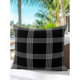 thumbnail image 4 of Outdoor Pillows Waterproof, Black Checkered Throw Pillows with Inserts Included, Farmhouse Buffalo Plaid Modern Indoor Outdoor Decorative Lumbar Pillow for Bed/Couch/Patio 16"x16", 1Pcs, 4 of 8