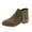 Army Green, variant on Army Green Ladies Fashionable Suede Ankle Boots Side Zipper Low Heel Chunky Heel Casual Fall Winter