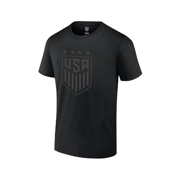 Icon Sports International Club Blackout Unisex Adult Cotton Shirt (Black Logo Print on Black) - [USWNT, Small] - Custom Name/Number