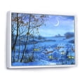 thumbnail image 2 of Designart Art Mural Cadre Flottant Village d'Hiver à Noël Cabane & Lodge, 2 of 4