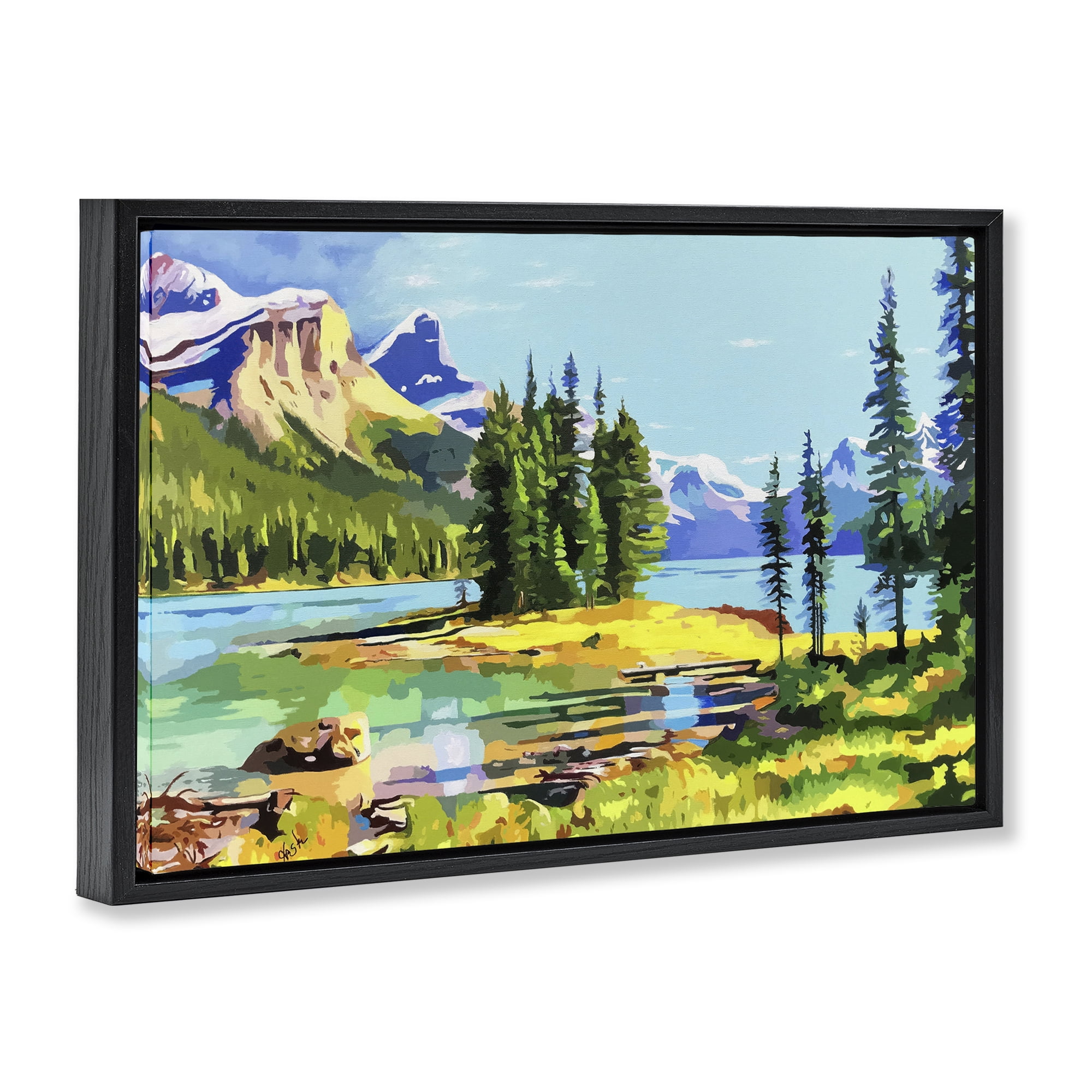 Stupell Industries Alpine Mountain Solitude Black Framed Floater Canvas Wall Art, design by John Jaster