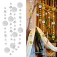 thumbnail image 1 of de papel de estrella brillante de 13 pies, decoración colgante para graduación, clase, boda, cumpleaños, Festival, decoración de plata Soledad guirnalda de estrellas, 1 of 9