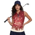 thumbnail image 4 of Yuyamidu Xmas Tree Womens Golf Shirt Zip Up Collared Shirts Breathable Sleeveless Tennis Athletic Tank Top for Women Red Christmas Golf Activewear Clothes Size XS, 4 of 8