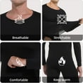 thumbnail image 5 of MANIFIQUE Thermal Underwear for Men Set Crewneck Ultra Thin Long Johns Top & Bottom Set, 5 of 6