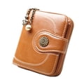thumbnail image 5 of Sonducket Cambiar cartera corta portátil Retro PU cuero monedero monedero tarjetero billetera cumpleaños vacaciones marrón Marrón 2piezas Sonducket CBP267886, 5 of 5