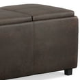 thumbnail image 2 of Avalon 42 inch Wide Contemporary Storage Ottoman in Distressed Brown Vegan Leather, 2 of 12