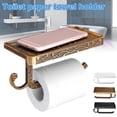thumbnail image 2 of POINTERTECK Wall Mounted Toilet Roll Tissue Paper Holder Stand Phone Shelf With Hook For Bathroom New, 2 of 9