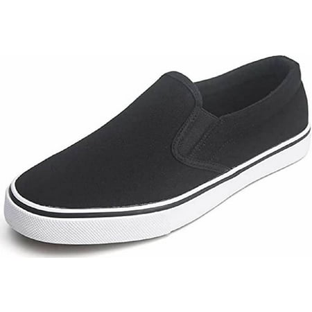 

EasySteps Women s Canvas Slip-On Shoes with Padded Insole 308L Black/White 9