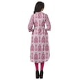 thumbnail image 5 of Moomaya Cotton Mandarin Collar Kurti For Women Knee Long Printed Plus Size Dresses, 5 of 6