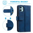 thumbnail image 5 of Dteck 9 Card Slots Wallet Case for Apple iPhone 12 mini 5.4-inch,Hybrid Magnetic PU Leather Zipper Kicstand Shockproof Rubber Full Protector Cover with Strap,Darkblue, 5 of 7