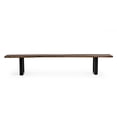 thumbnail image 2 of Benjara Cid Xue 102" Dining Bench- Brown Live Edge Rectangular Top- Black Metal, 2 of 8