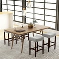 thumbnail image 3 of Gymax Bar Stools Counter Height Saddle Seat Kitchen Chairs with Wooden Legs, Gray/ Brown (Set of 4), 3 of 8