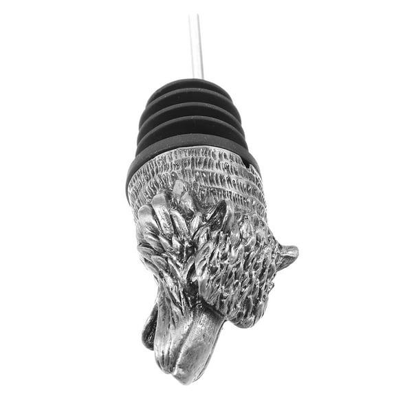 BESTOYARD Practical Plated Silver Alloy Animal Head Wine Pourer for Bottles Airtight Seal Preserves Wine Flavor and Freshness