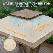 COOS BAY 11x11 Pop-Up Instant Gazebo Tent with Mosquito Netting Outdoor Canopy Shelter with 121 Square Feet of Shade, Beige