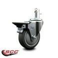 thumbnail image 2 of 4 Inch Thermo Rubber Wheel Swivel 7/16 Inch Grip Ring Stem Caster with Brake, 2 of 2