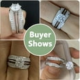 thumbnail image 6 of Newshe Jewellery Wedding Engagement Ring for Women 2CT AAAAA CZ Bridal Sets Wedding Band Ring Enhancer Round Cut 925 Sterling Silver Size 8, 6 of 7