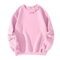 thumbnail image 4 of Women Tops Women's Long Sleeve Sweatshirt Casual Crewneck Loose Fit Pullover Fleece Tops, Christmas Print Design, Comfortable and Warm Apparel,Pink,L, 4 of 4