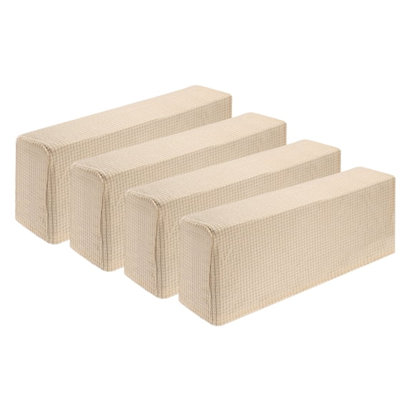 8 Pack Stretch Armrest Covers, Polyester Couch Armchair Cover Water Resistant, Light Beige