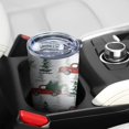 thumbnail image 5 of 20oz Tumblers Red Christmas Truck and Tree Pattern Stainless Steel Vacuum Insulated Double Wall Travel Tumbler Cups Mug with Lid and Straw,Cleaning Brush for Cold & Hot Drinks, 5 of 7