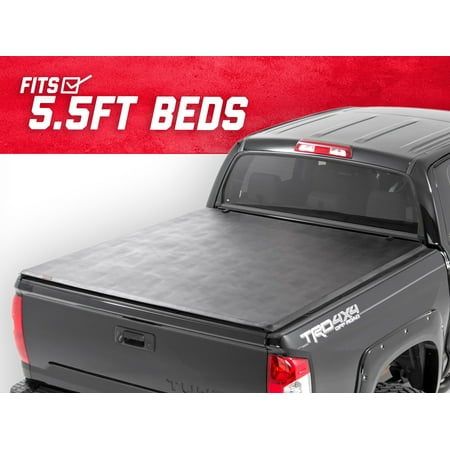 Truck Bed Rail Hardware Rough Country Soft Tri-Fold compatible w/ 2014-2019 Toyota Tundra 5.5 FT Bed w/ Rail Sys Truck Tonneau 44714551 ()