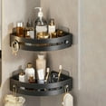 thumbnail image 6 of Weloille Corner Storage Box Punch-Free Wall Shelfbathroom Shelf Storage Rack Bathroom Tripod Wall-Mounted Corner Seamless Organizer, 6 of 7