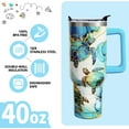 thumbnail image 4 of 40 Oz Sea Turtle Tumbler with Handle and Lid Straw, Blue Marble Stainless Steel Travel Cups, Turtle Lover Gifts for Women Men (1PC), 4 of 6