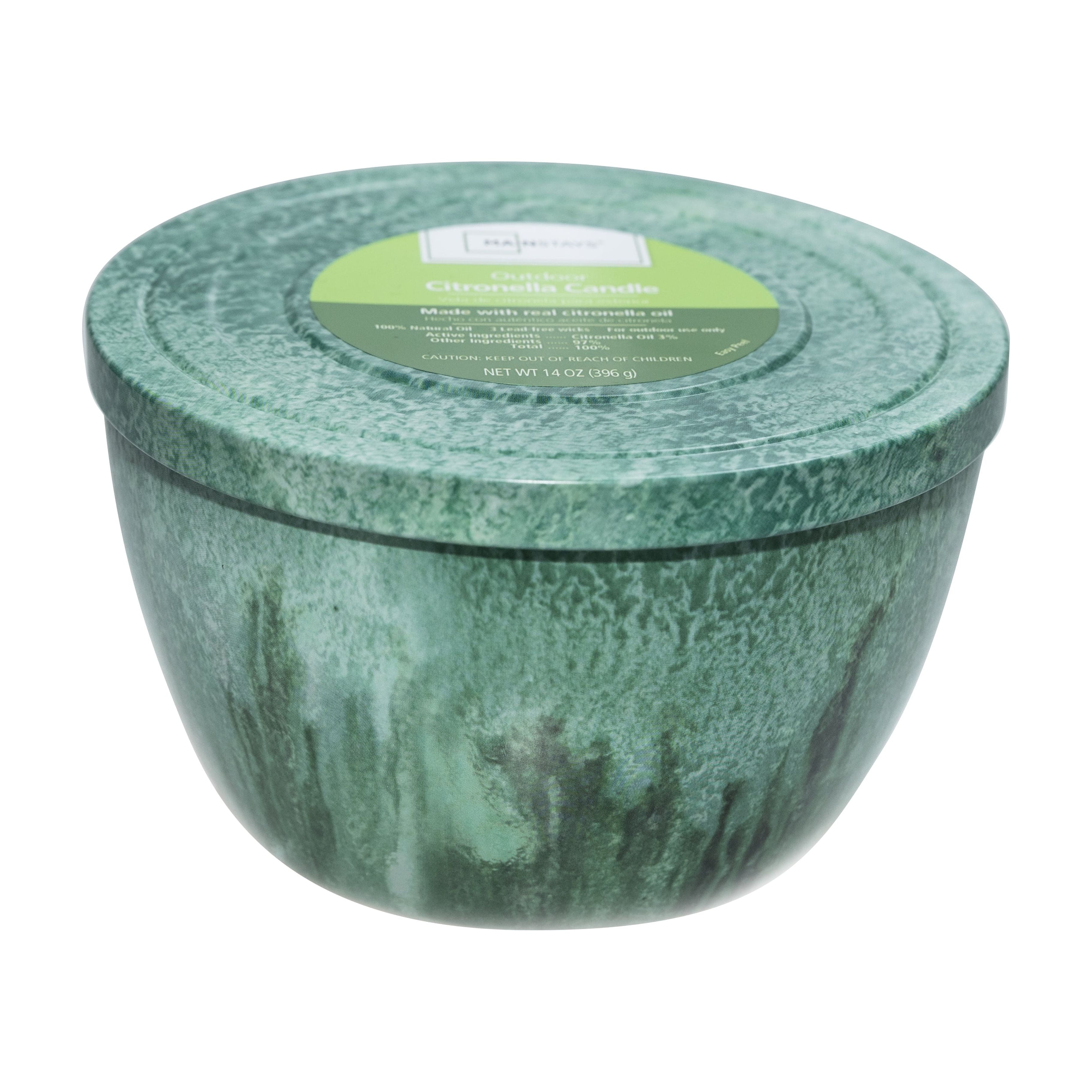 Mainstays 14 oz Citronella Candle Green Metal