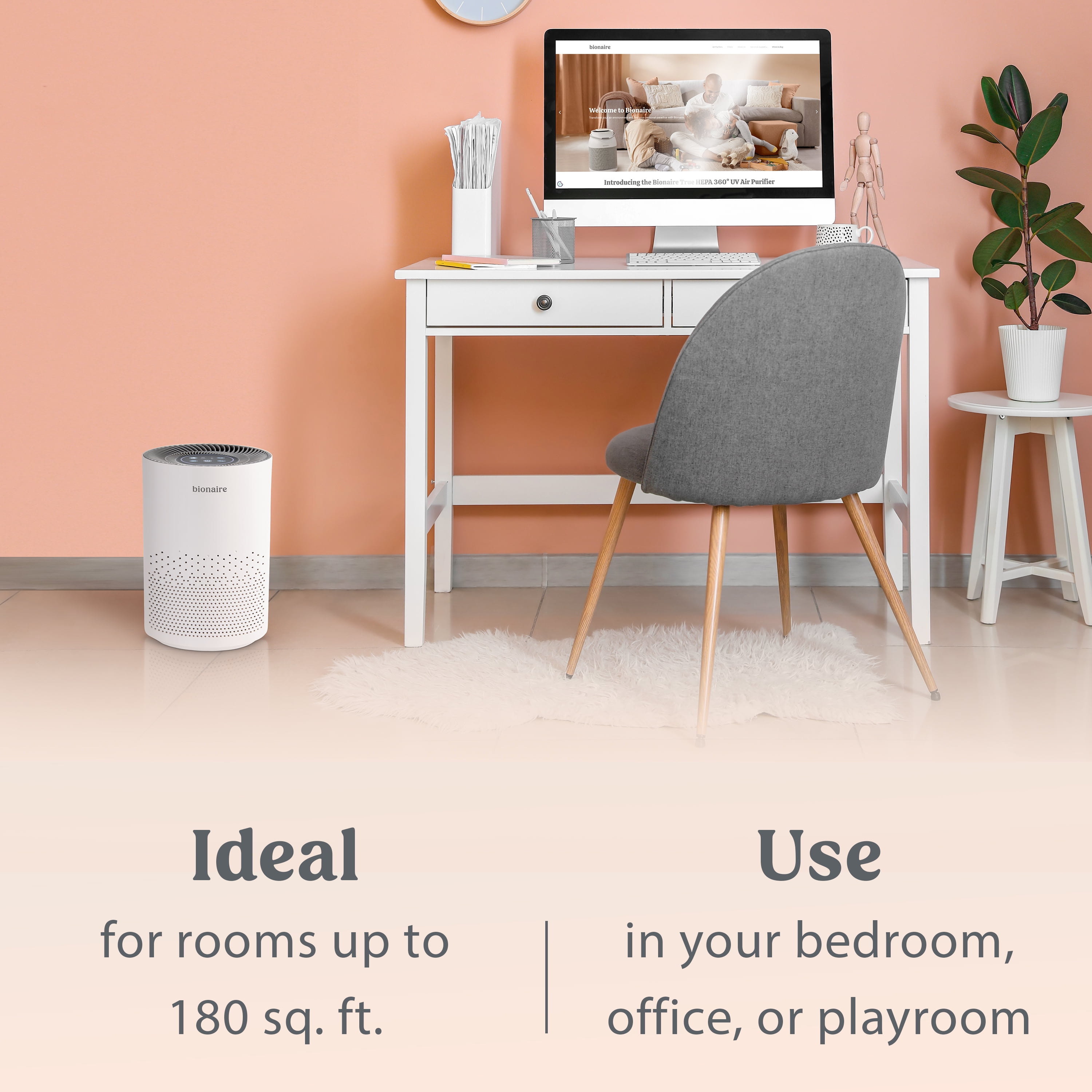 Bionaire True HEPA 360° Air Purifier, Remove 99.7% of Allergens, Dust, & Pollen, 4 Stage Filtration