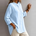 thumbnail image 4 of SOOMLON Button up Shirts for Women Plus Size Crew Neck 3/4 Sleeve Cardigan Loose Solid Tunic Top Casual Work Blouse, 4 of 6
