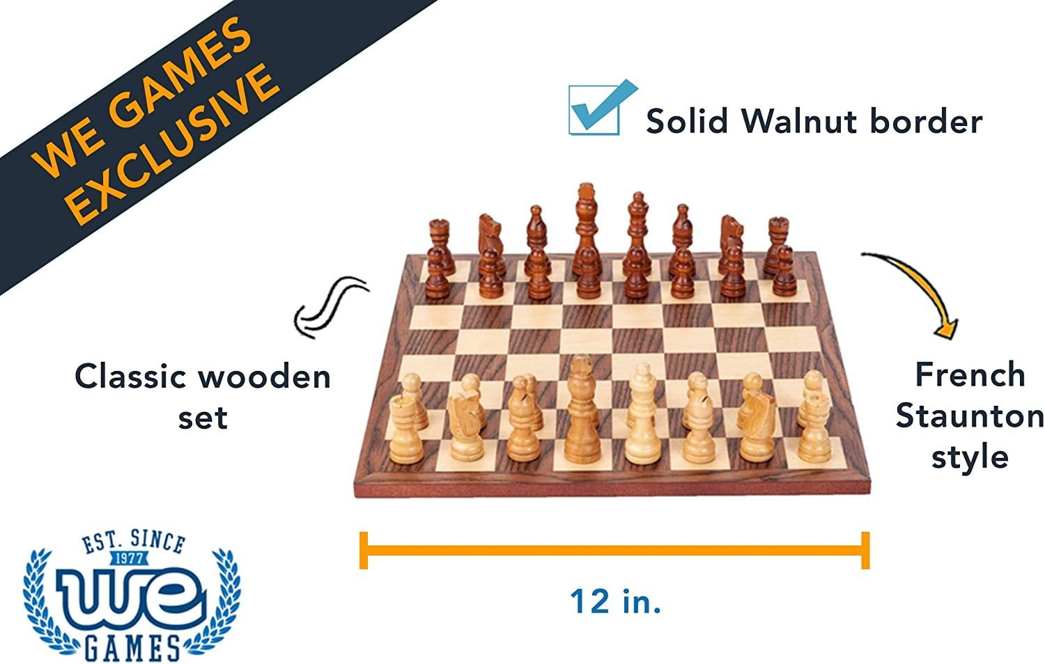 WE Games Travel Magnetic Folding Walnut Wood Chess Set – Wood Expressions