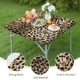 thumbnail image 4 of Brown and Black Leopard Print Square Fitted Tablecloth with Elastic Edge,Square Table Cover,Washable Elastic Table Cover for Home Kitchen Party Decor 36"x36", 4 of 6