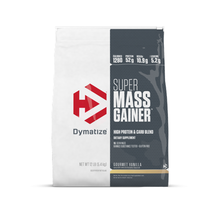 Massive Whey Gainer - Dymatize Super Mass Gainer, High Protein & Carb Blend, Gourmet Vanilla, 52g Protein/Serving, 12 Lb