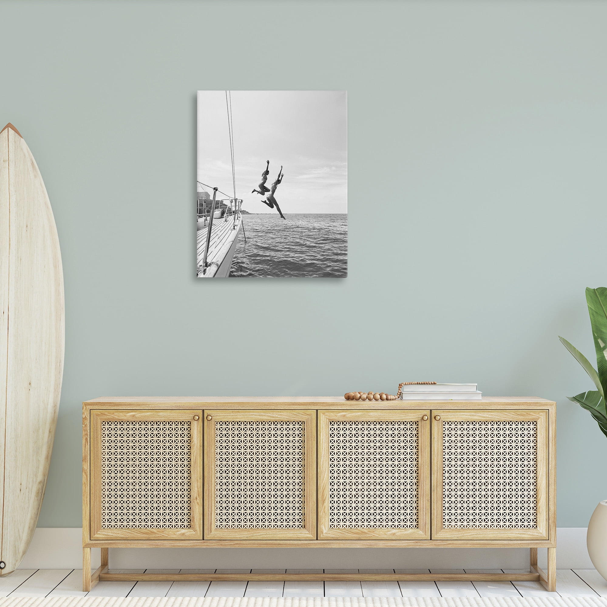 Stupell Industries People Diving from Boat Transportation Photography Gallery Wrapped Canvas Art Print Wall Art, 30 x 40