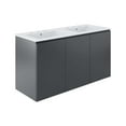 thumbnail image 2 of Modway Bryn 48" Wall-Mount Double Sink Bathroom Vanity in Gray White, 2 of 9