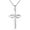 B-Dazzling Silver, variant on SFTING 925 Sterling Silver Crown Cross Necklace for Women Teens, Dainty Cubic Zirconia Pendant Simple Faith Cross Jewelry Necklace