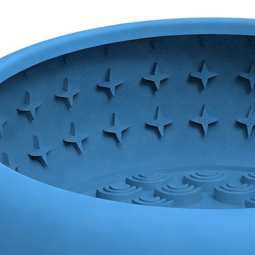Ksruee Dog Slow Feeder Silicone Non-Slip Pet Dishes with Strong Suction Cup Dog Puzzle Feeder for Puppy Medium Pet Drinking Eating Water Standing Camping Car Home Outdoor Indoor Yard