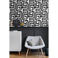 thumbnail image 3 of NextWall Black Graphic Maze Peel and Stick Wallpaper, 3 of 8