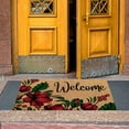 thumbnail image 7 of Welcome Mat Outdoor Welcome Theme Mat Welcome Red Flowers Entry Way Rugs Indoor House Warming Gift 16x24IN Summer Door Mats Coir Door Mat Heavy Duty Non Slip Doormat for Front Door Entance, 7 of 7