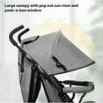 thumbnail image 3 of Portable Lightweight Baby Stroller with Pop-Out Sun Visor, Compact Folding Infant Travel Stroller, Grey, 3 of 9