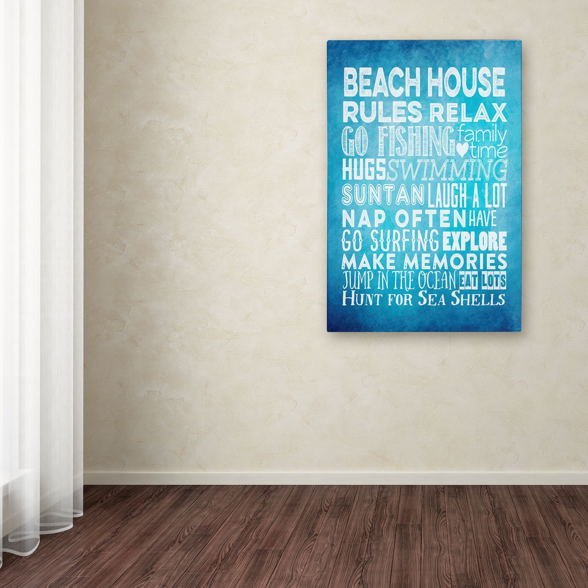 Trademark Fine Art 'Beach House Rules' Canvas Art by Marcee Duggar