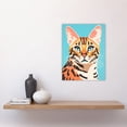thumbnail image 3 of Bengal Cat Bold Vibrant Flat Style Screen Print Risograph Artwork Spot Block Colour Duotone Retro Riso Interior Design Unframed Wall Art Print Poster Home Decor Premium, 3 of 5