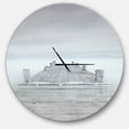 thumbnail image 1 of Designart 'Wooden Pier in Cloudy Mood ' Modern wall clock, 1 of 6
