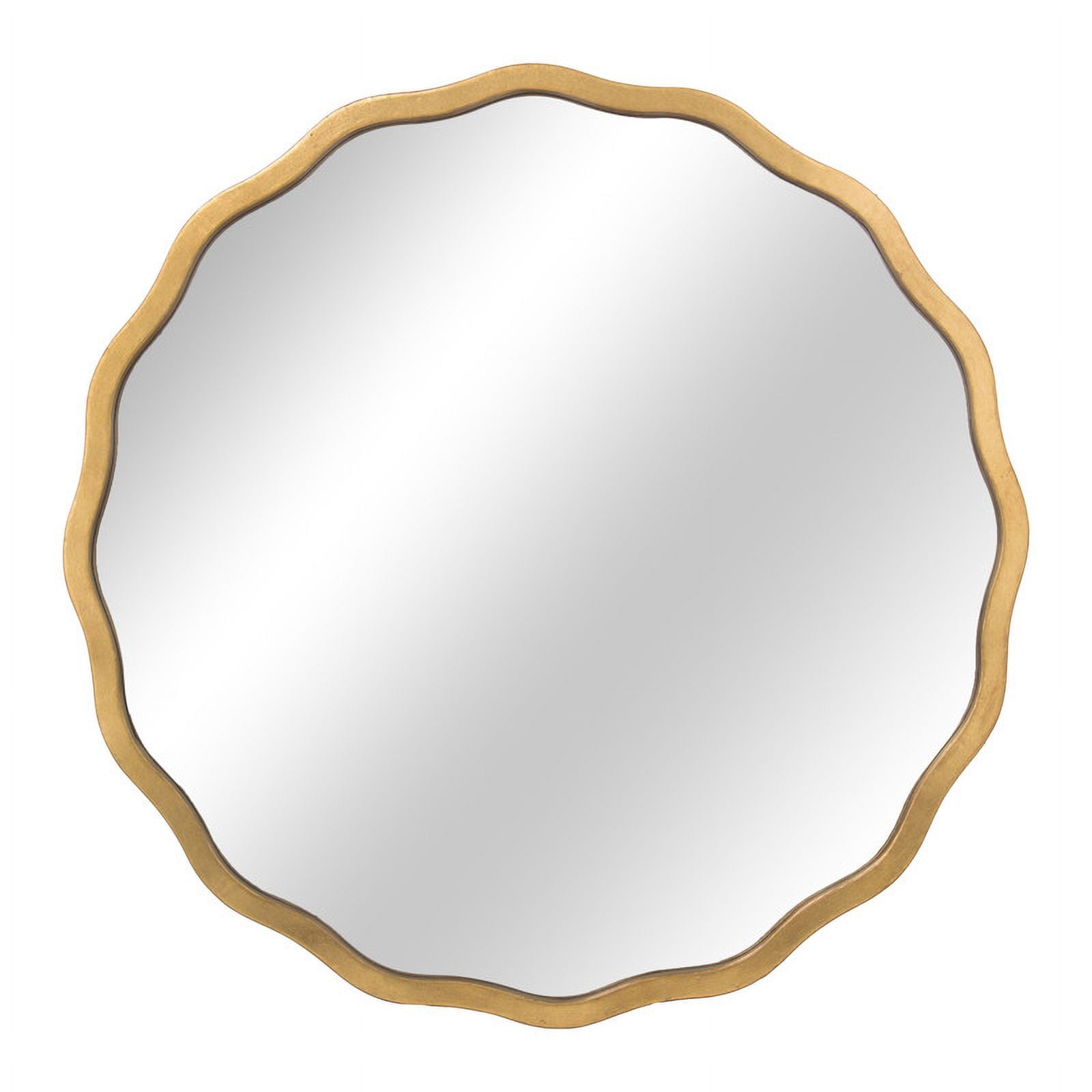 Ripples Gold Round Metal Modern Wall Mirror