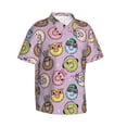 thumbnail image 3 of Xecao Cute Donuts print Hawaiian shirt - a stylish short-sleeve button-down for men, perfect for casual beach and tropical outings., 3 of 9