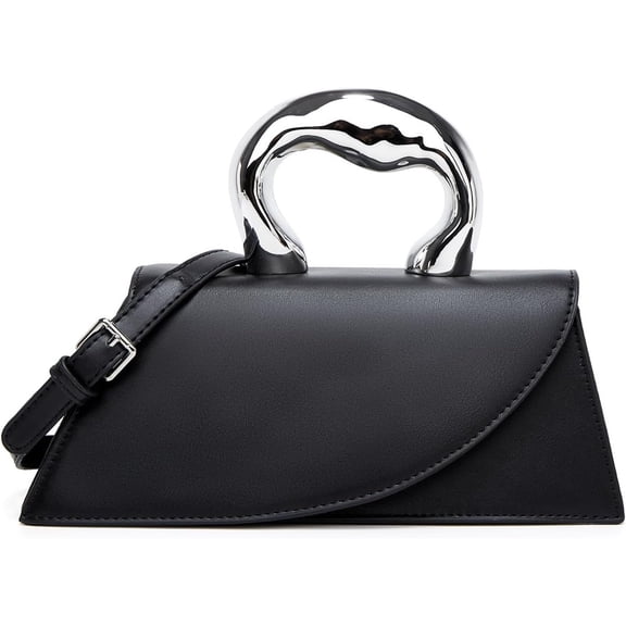 Small Silver Crossbody Satchel Y2K Evening Handbag for Women - Shoulder Tote Bag 2025