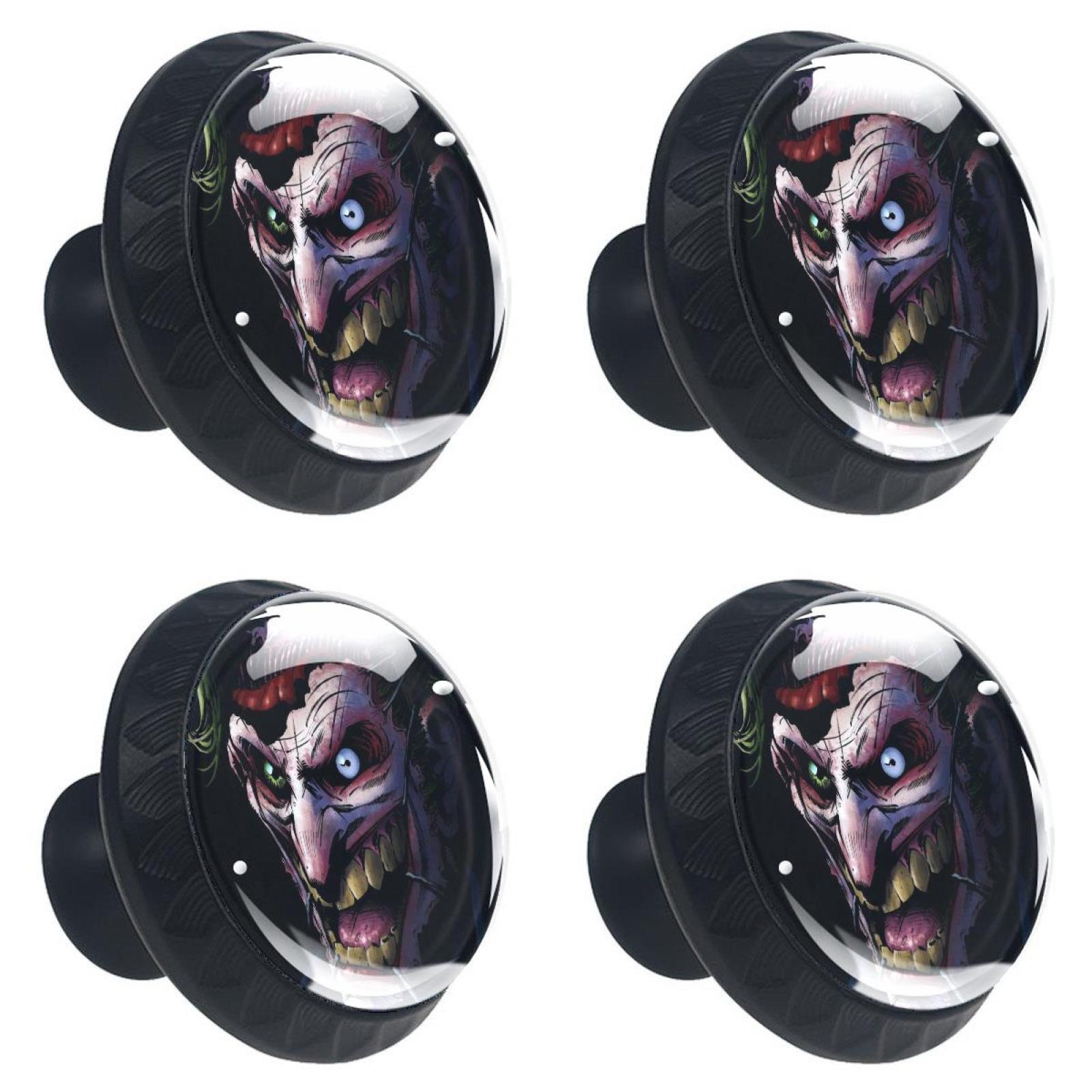 Ownta Joker Black Round Glass Drawer Handles Knobs Pulls With Screws