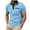 Sky Blue, variant on Summer Collar Fashion Chest Pocket Short Sleeved Men's Short Sleeved Shirt Button Short Sleeved Collar Top/shirt